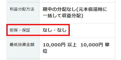 CAMPFIRE Ownersの無担保無保証案件