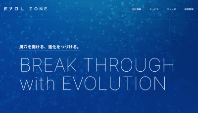 エボルゾーンのサイトの画像
