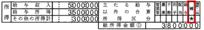 決定通知書の所得区分欄