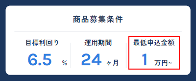 オルタナバンクの最低投資額
