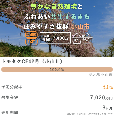 TOMOTAQUの高利回り案件2