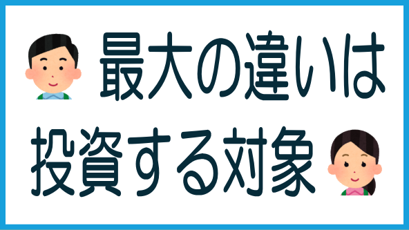 最大の違いは投資対象のタイトル画像