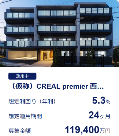 CREALの募集額のイメージ画像