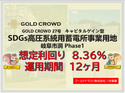GOLD CROWDの利回り8%案件のイメージ画像